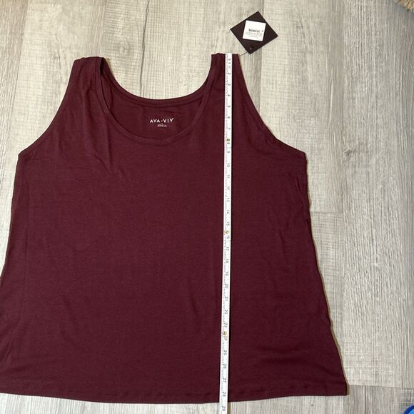 NWT Ava & Viv Women's Plus Size Sleeveless Tank Top Burgundy Red Size 3X - Picture 14 of 15